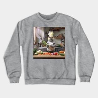 Cockatiel calopsitte cooking kitchen Crewneck Sweatshirt